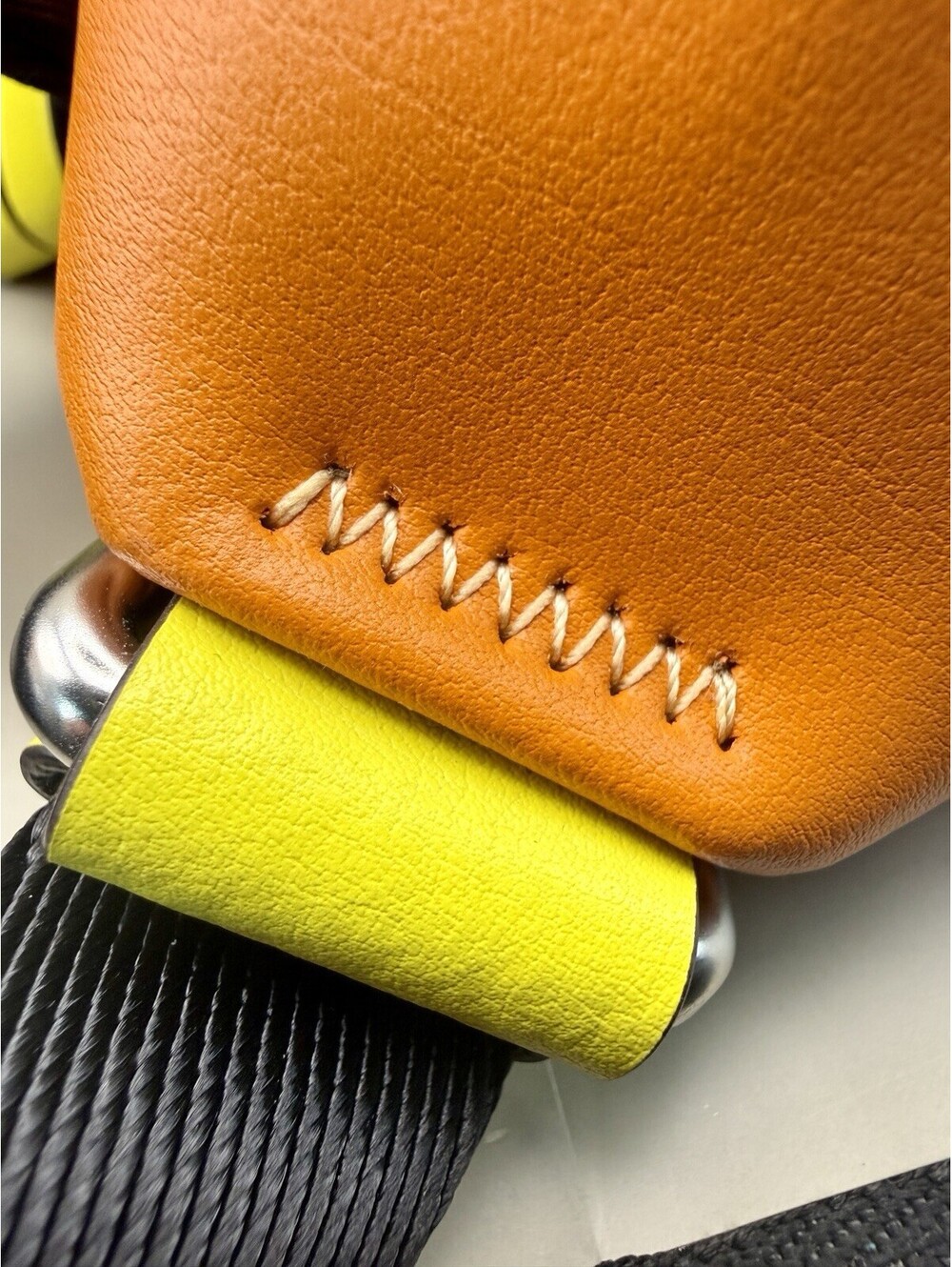 NEW Coach Signature Belt Bag Fanny Pack Crossbody Neon Yellow Orange Trim No Tag - Picture 9 of 15